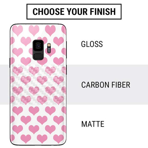 Plush Pink Hearts Galaxy S9 Skin